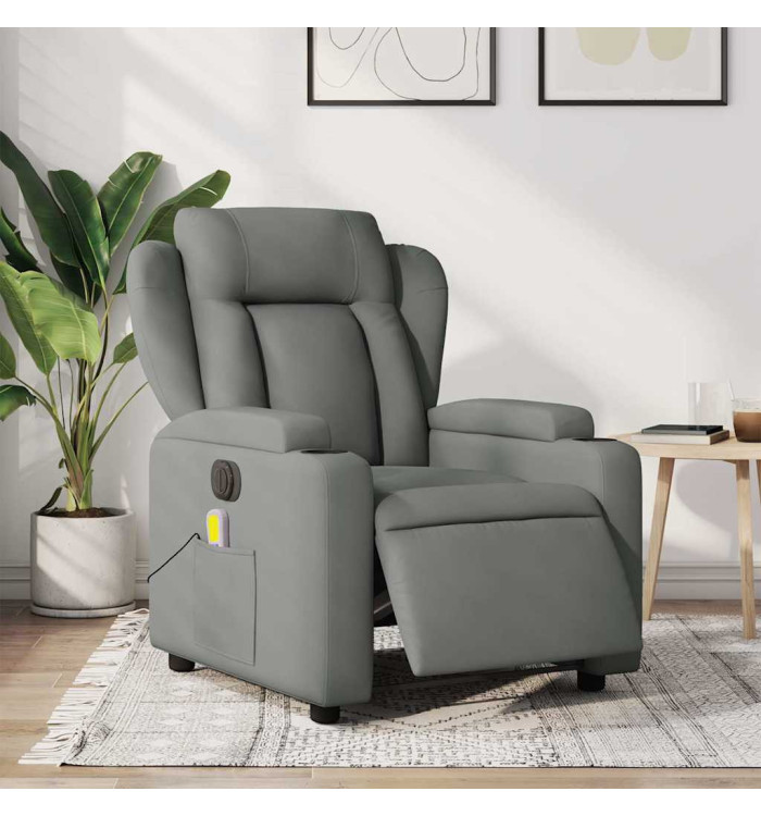 Fauteuil inclinable de massage électrique gris foncé tissu | Mobilier & Déco