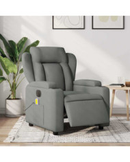 Fauteuil inclinable de massage électrique gris foncé tissu | Mobilier & Déco