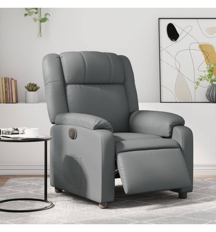 Fauteuil inclinable électrique Gris Similicuir | Mobilier & Déco