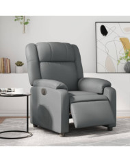 Fauteuil inclinable électrique Gris Similicuir | Mobilier & Déco