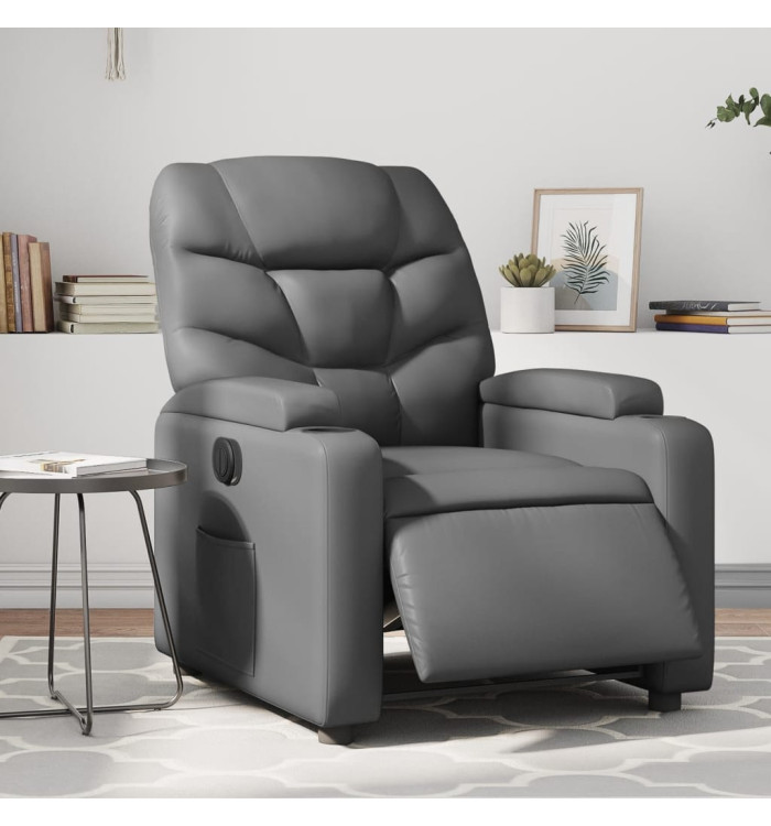 Fauteuil inclinable électrique Gris Similicuir | Mobilier & Déco