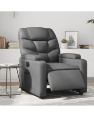 Fauteuil inclinable électrique Gris Similicuir | Mobilier & Déco