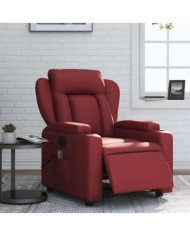 Fauteuil de massage inclinable électrique rouge bordeaux | Mobilier & Déco