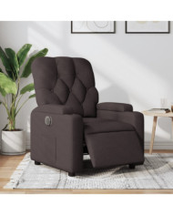 Fauteuil inclinable électrique Marron foncé Tissu | Mobilier & Déco