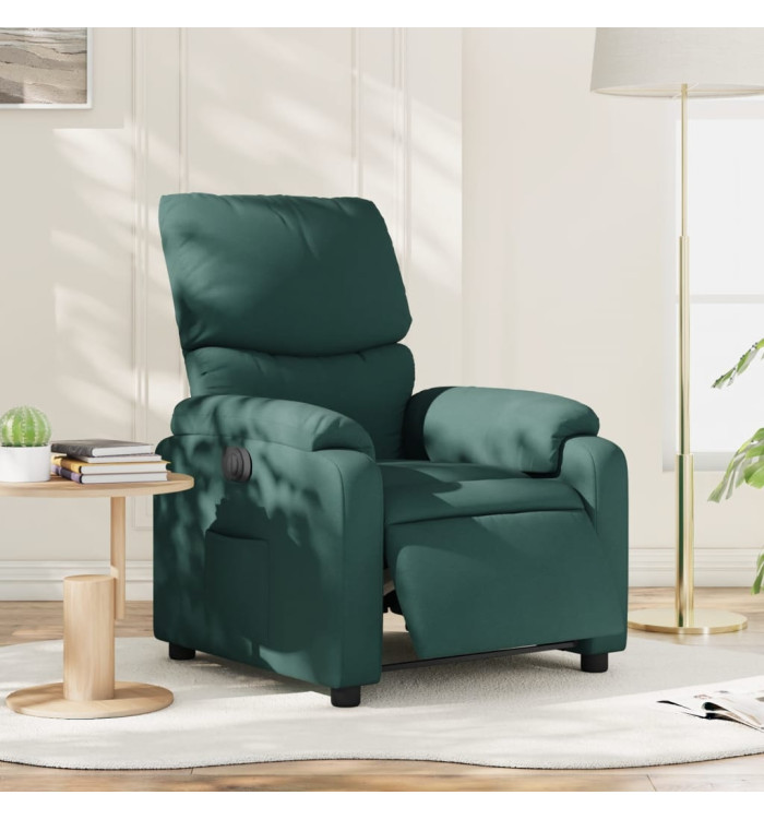 Fauteuil inclinable électrique Vert foncé Tissu | Mobilier & Déco