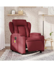 Fauteuil de massage inclinable électrique Rouge bordeaux Tissu | Mobilier & Déco