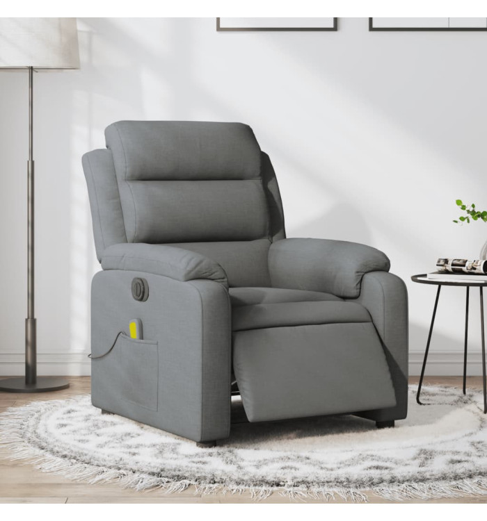 Fauteuil inclinable de massage électrique gris foncé tissu | Mobilier & Déco