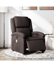 Fauteuil de massage inclinable électrique Marron foncé Tissu | Mobilier & Déco