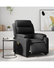 Fauteuil de massage inclinable électrique noir similicuir | Mobilier & Déco