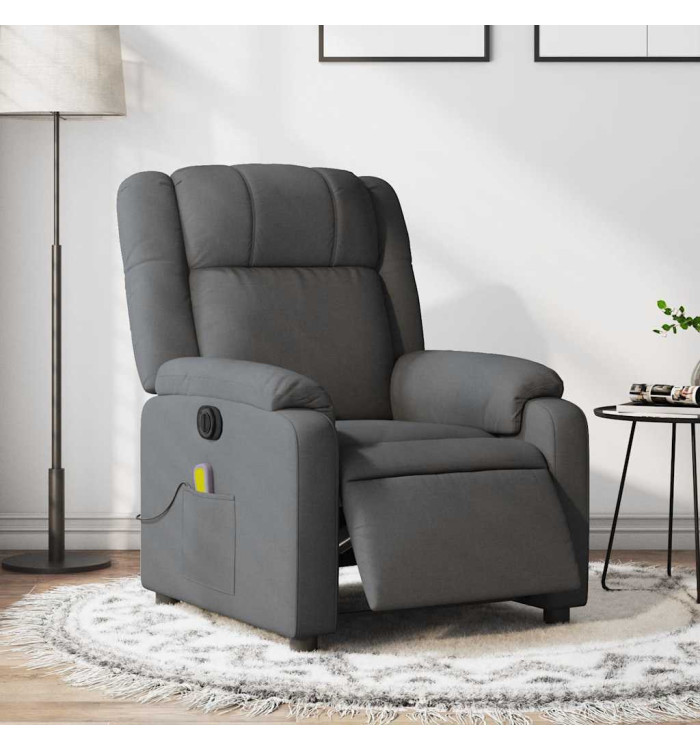 Fauteuil inclinable de massage électrique gris foncé tissu | Mobilier & Déco