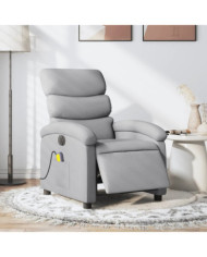 Fauteuil de massage inclinable électrique gris clair tissu | Mobilier & Déco