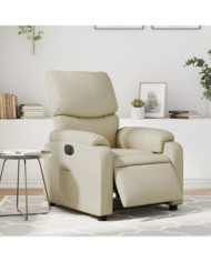 Fauteuil inclinable électrique Crème Similicuir | Mobilier & Déco