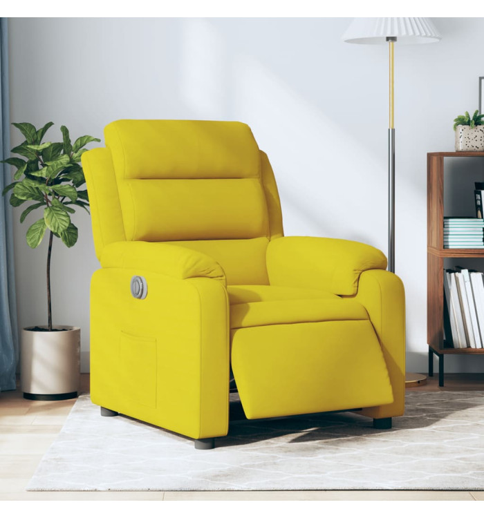 Fauteuil inclinable électrique jaune velours | Mobilier & Déco