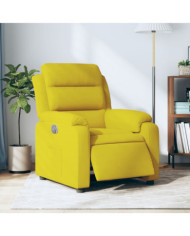 Fauteuil inclinable électrique jaune velours | Mobilier & Déco