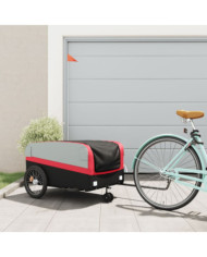 Remorque de vélo noir et rouge 45 kg fer | Mobilier & Déco