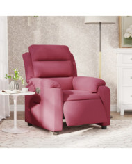 Fauteuil inclinable électrique rouge bordeaux velours | Mobilier & Déco