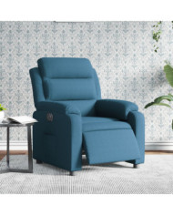 Fauteuil inclinable électrique bleu velours | Mobilier & Déco