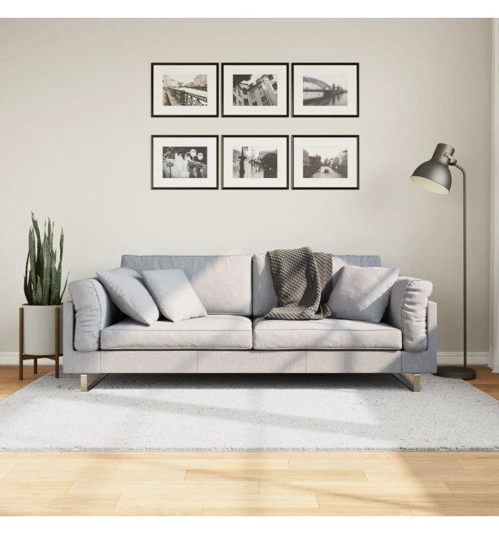 Tapis OVIEDO à poils courts gris 140x200 cm | Mobilier & Déco
