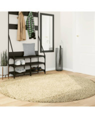 Tapis shaggy PAMPLONA poils longs moderne doré Ø 200 cm | Mobilier & Déco