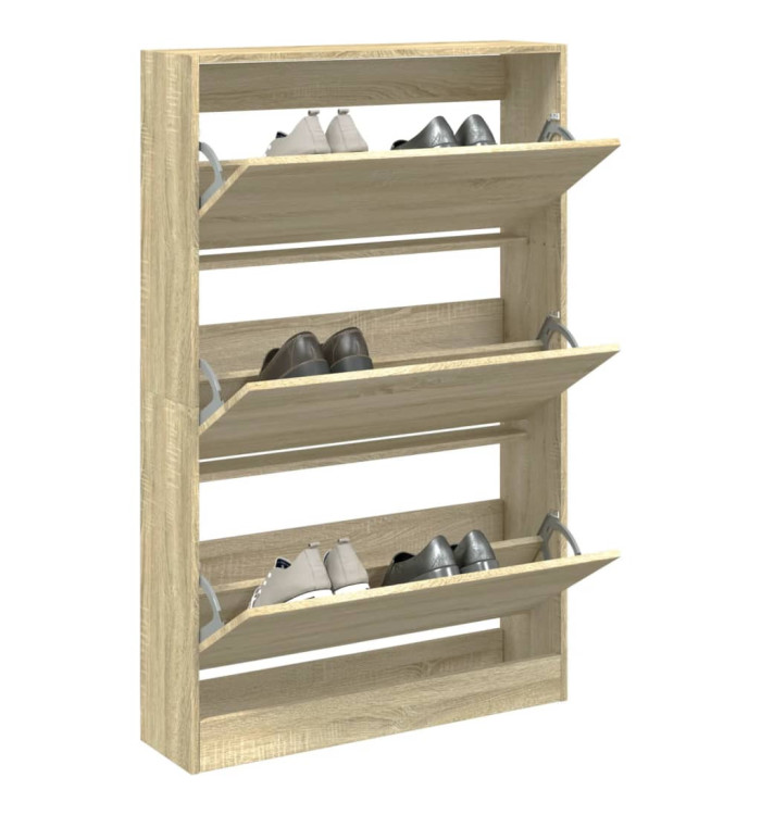 Armoire à chaussures chêne sonoma 80x21x125,5cm bois ingénierie | Mobilier & Déco