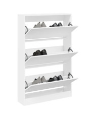 Armoire à chaussures blanc 80x21x125,5 cm bois d'ingénierie | Mobilier & Déco