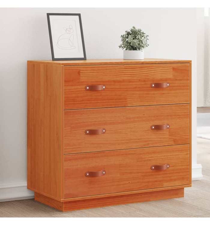 Buffet cire marron 80x40x75 cm bois massif de pin | Mobilier & Déco