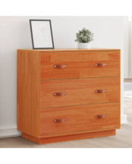 Buffet cire marron 80x40x75 cm bois massif de pin | Mobilier & Déco