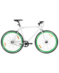Vélo à pignon fixe blanc et vert 700c 55 cm | Mobilier & Déco