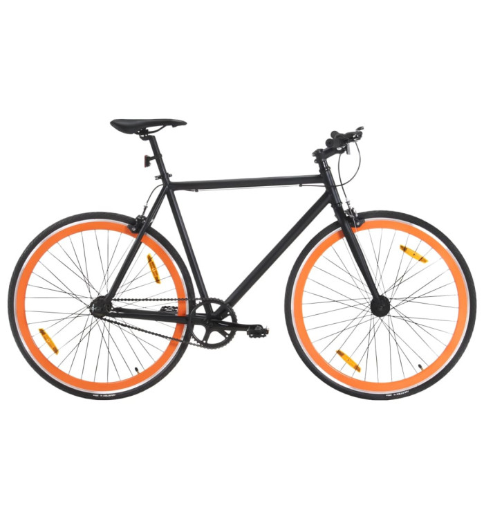 Vélo à pignon fixe noir et orange 700c 59 cm | Mobilier & Déco