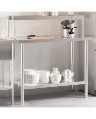 Table de travail de cuisine avec étagère 110x55x120 cm inox | Mobilier & Déco