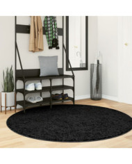 Tapis OVIEDO à poils courts noir Ø 160 cm | Mobilier & Déco