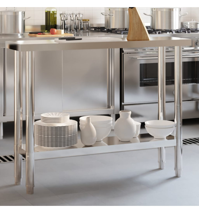 Table de travail de cuisine 110x30x85 cm acier inoxydable | Mobilier & Déco