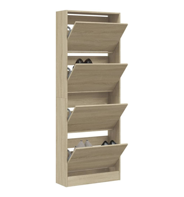 Armoire à chaussures chêne sonoma 60x21x163,5cm bois ingénierie | Mobilier & Déco