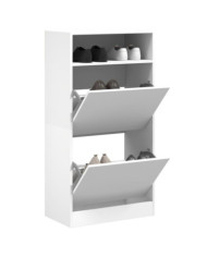 Armoire à chaussures blanc 60x34x116 cm bois d'ingénierie | Mobilier & Déco