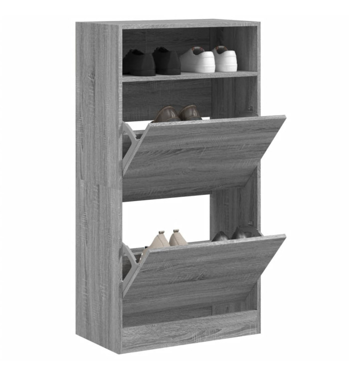 Armoire à chaussures Sonoma gris 60x34x116 cm Bois d'ingénierie | Mobilier & Déco