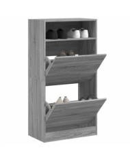 Armoire à chaussures Sonoma gris 60x34x116 cm Bois d'ingénierie | Mobilier & Déco