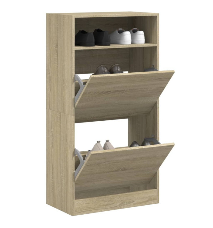 Armoire à chaussures chêne sonoma 60x34x116cm Bois d'ingénierie | Mobilier & Déco