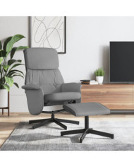 Fauteuil inclinable avec repose-pied gris clair tissu | Mobilier & Déco