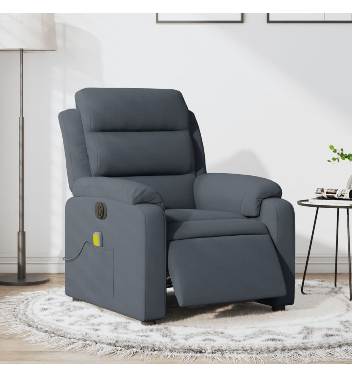 Fauteuil inclinable de massage électrique gris foncé velours | Mobilier & Déco