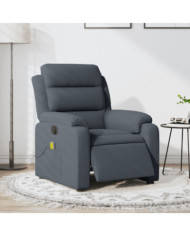Fauteuil inclinable de massage électrique gris foncé velours | Mobilier & Déco