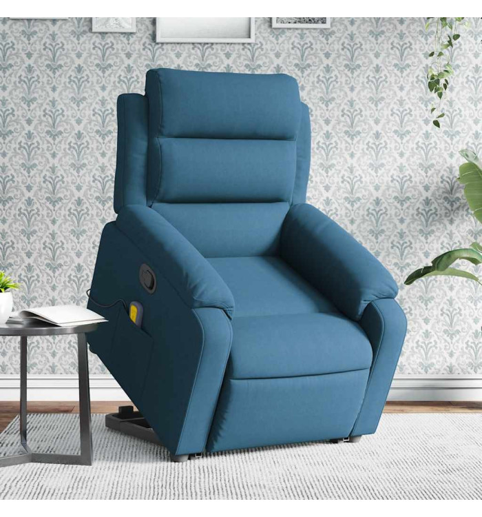 Fauteuil de massage inclinable Bleu Velours | Mobilier & Déco