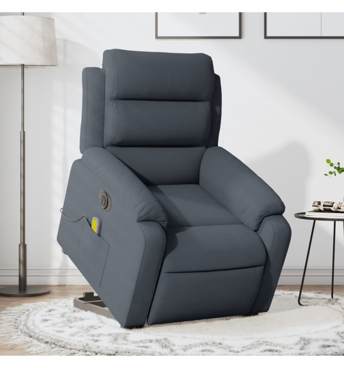 Fauteuil inclinable de massage électrique gris foncé velours | Mobilier & Déco
