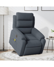 Fauteuil inclinable de massage électrique gris foncé velours | Mobilier & Déco