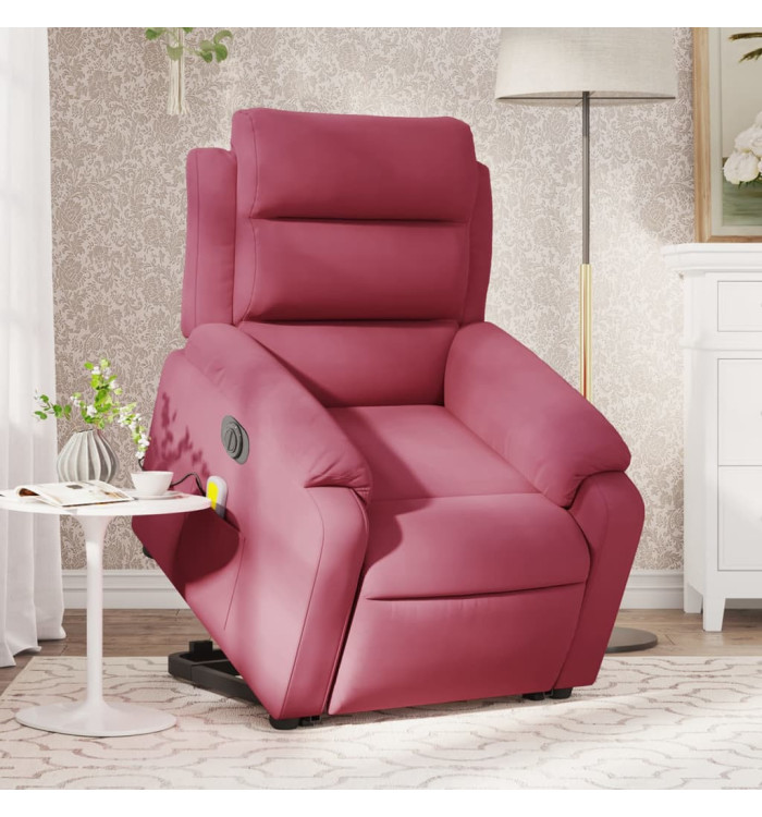 Fauteuil inclinable de massage électrique rouge bordeaux | Mobilier & Déco