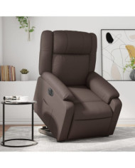 Fauteuil inclinable électrique marron similicuir | Mobilier & Déco