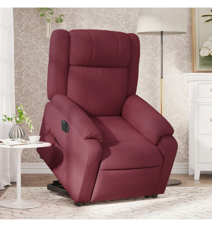 Fauteuil inclinable électrique rouge bordeaux tissu | Mobilier & Déco