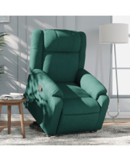 Fauteuil inclinable vert foncé tissu | Mobilier & Déco
