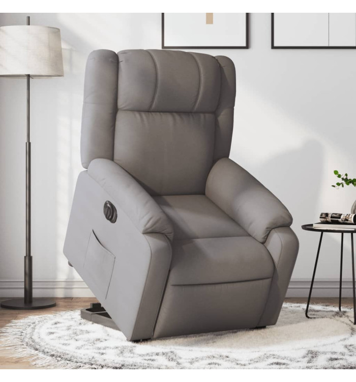 Fauteuil inclinable électrique taupe tissu | Mobilier & Déco