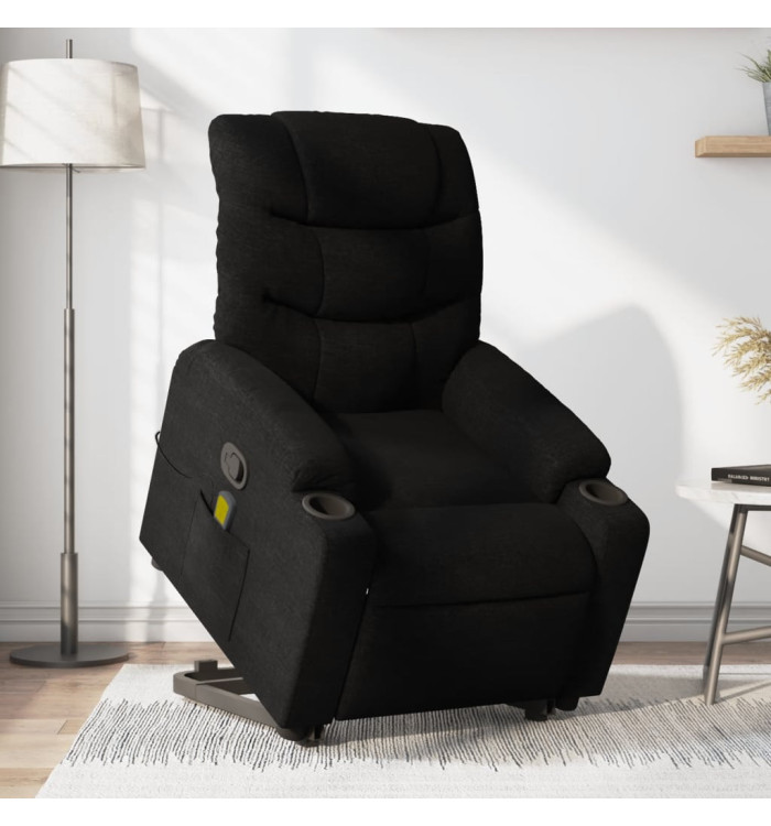 Fauteuil de massage inclinable Noir Tissu | Mobilier & Déco