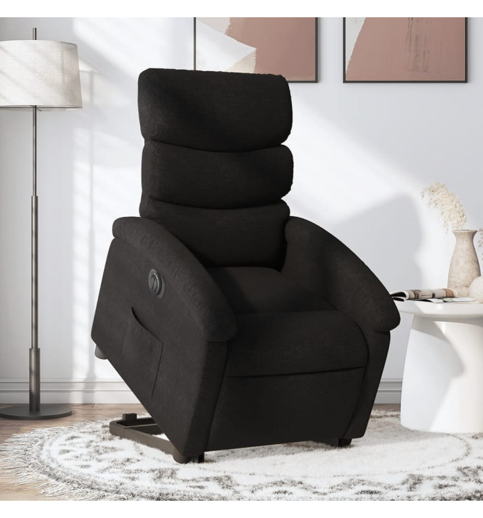 Fauteuil inclinable électrique noir tissu | Mobilier & Déco